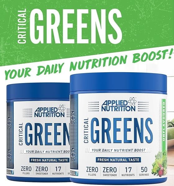 2x Applied Nutrition Critical Greens - 50 servings - natural kaina akcija kombo
