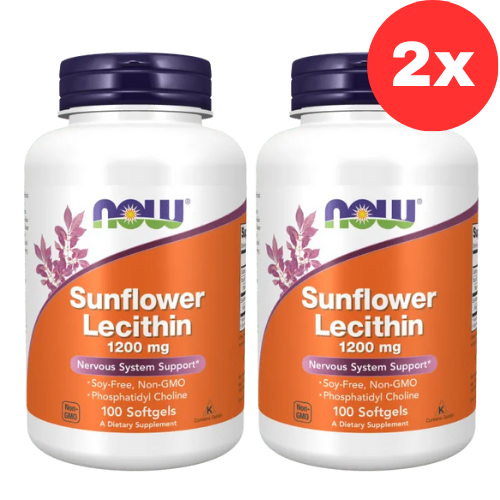 2x NOW Foods Sunflower Lecithin 1200mg 100 softgels