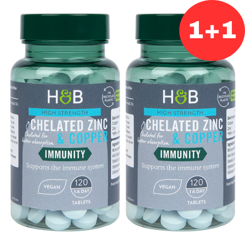 2xHolland & Barrett Chelated Zinc & Copper, 15mg – 120 tablets