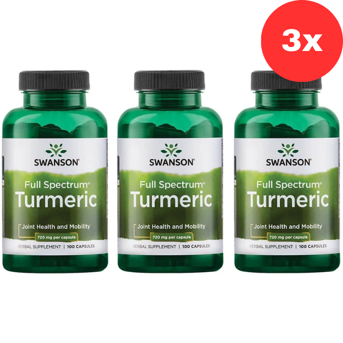 3x Swanson Full Spectrum Turmeric 720mg 100 capsules