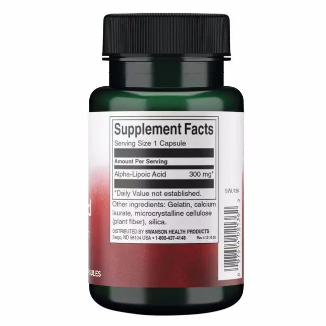 Swanson Alpha Lipolic Acid 300mg 60caps sudetis