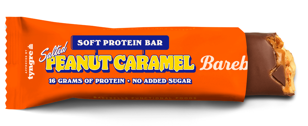 Barebells Salted Peanut Caramel Soft Protein Bar 55g batonelis kaina