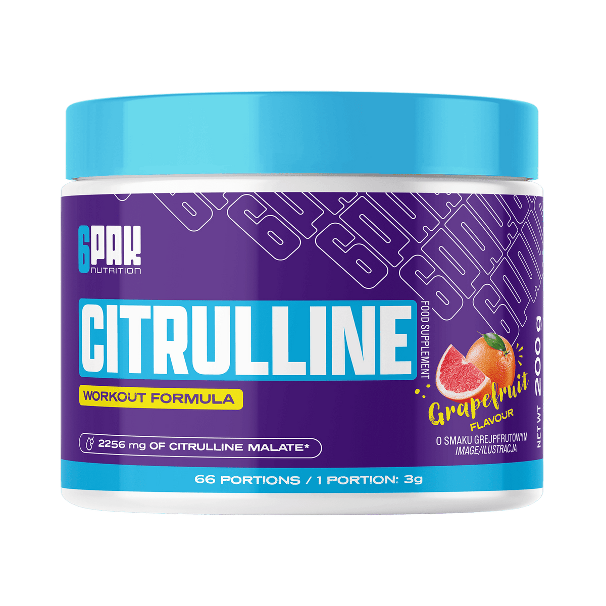 6PAK CITRULLINE 200g JAR grapefruit kaina