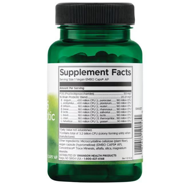 Swanson Ultimate 16 Strain Probiotic 60 caps. kaina sudetis