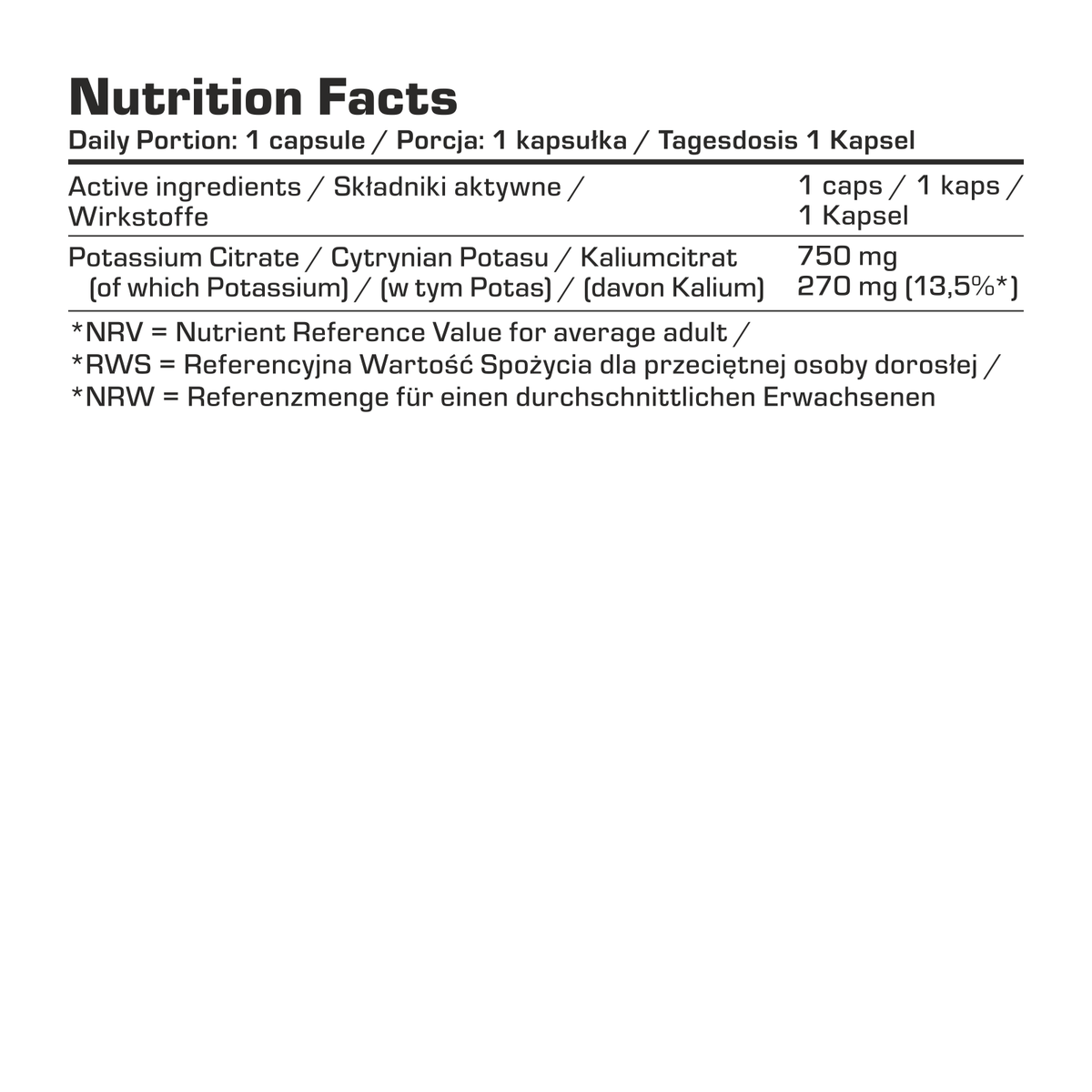 7Nutrition Kalio Citratas – 120 veganiškų kapsulių