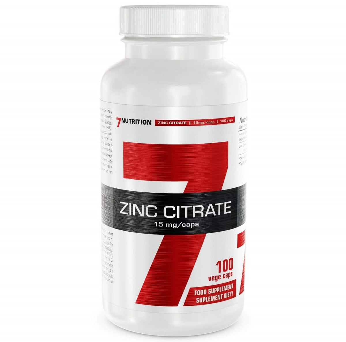 7Nutrition Zinc Citrate 15mg 100 Capsules kaina