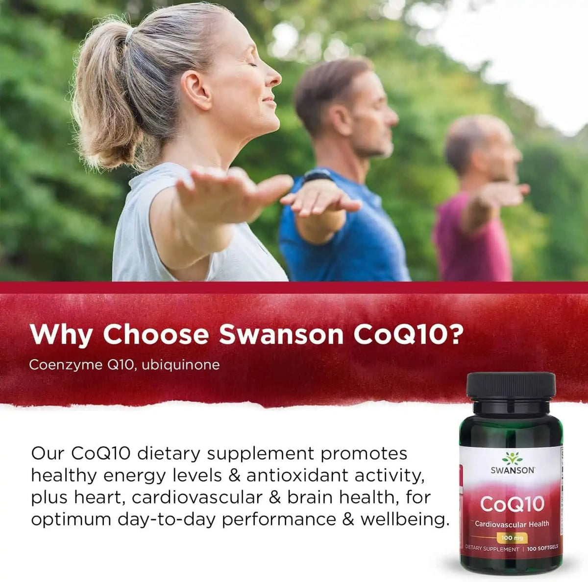 Swanson CoQ10 100mg 100 softgels banner