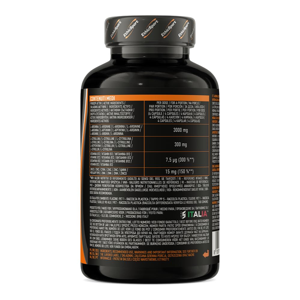 EthicSport Arginina Active Power, 120 kapsulių| L-Argininas