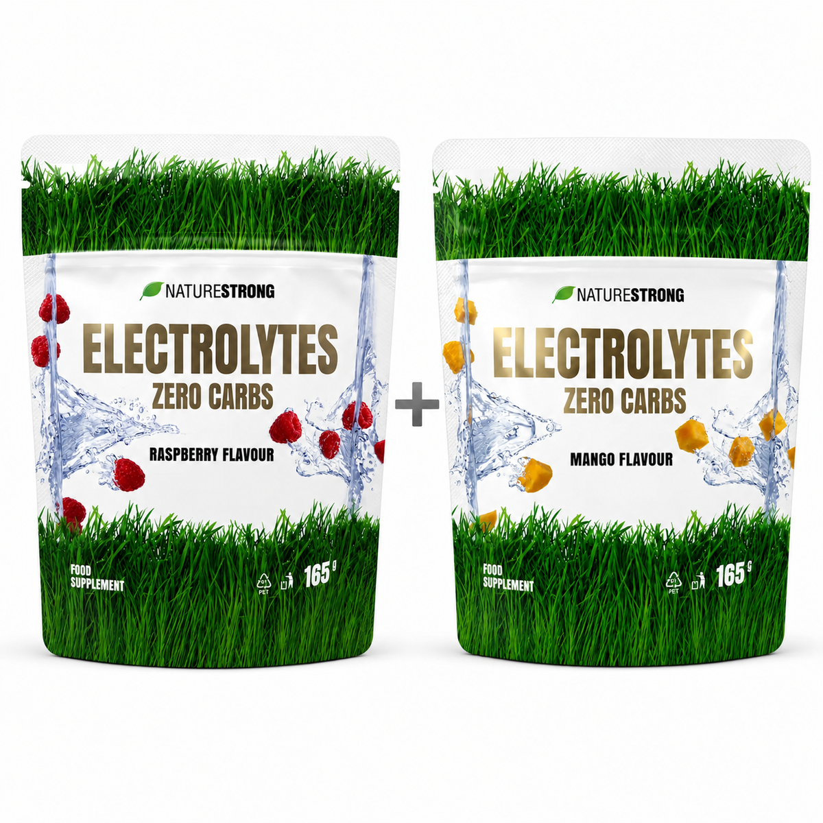2x NatureStrong Electrolytes Zero Carbs – Mango, 30 servings Elektrolitai