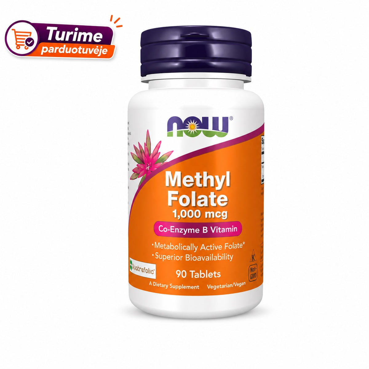 NOW Foods Methyl Folate 1000 mcg – 90 tablečių