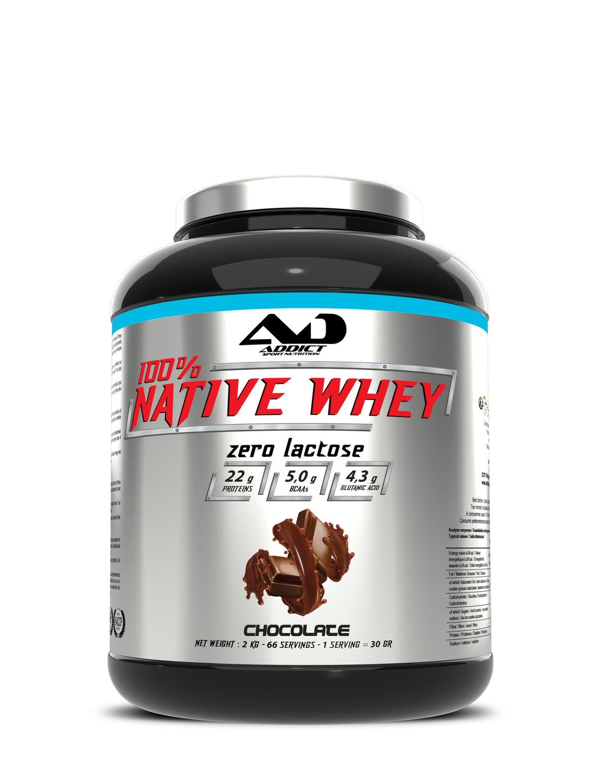 Addict Sport Nutrition 100% Native Whey Zero Lactose - 2000 grams