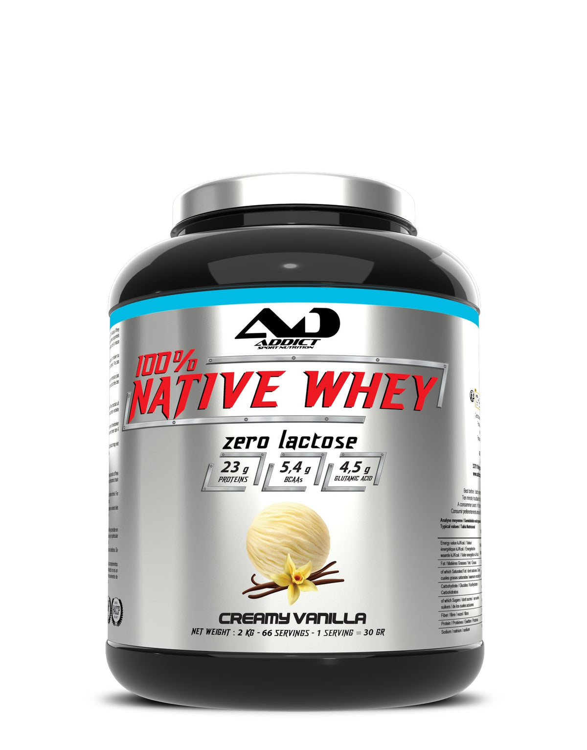 Addict Sport Nutrition 100% Native Whey Zero Lactose - 2000 grams