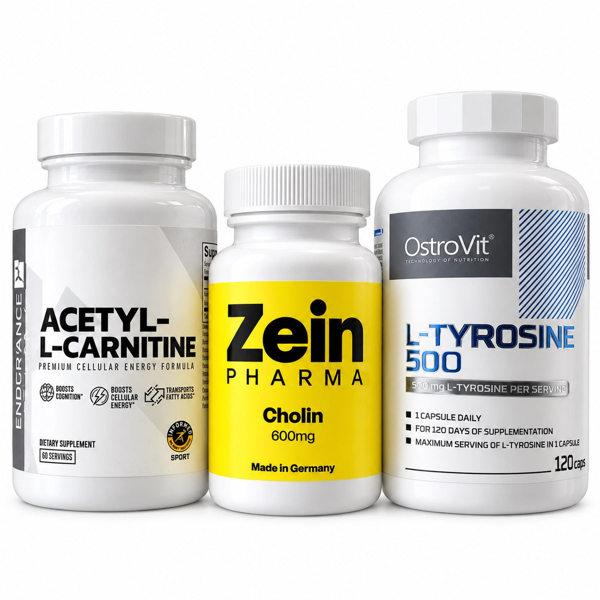 Rinkinys fokusui ir dėmesiui NOOTROPIC – Cholinas, Acetil-L-Karnitinas ir Tirozinas