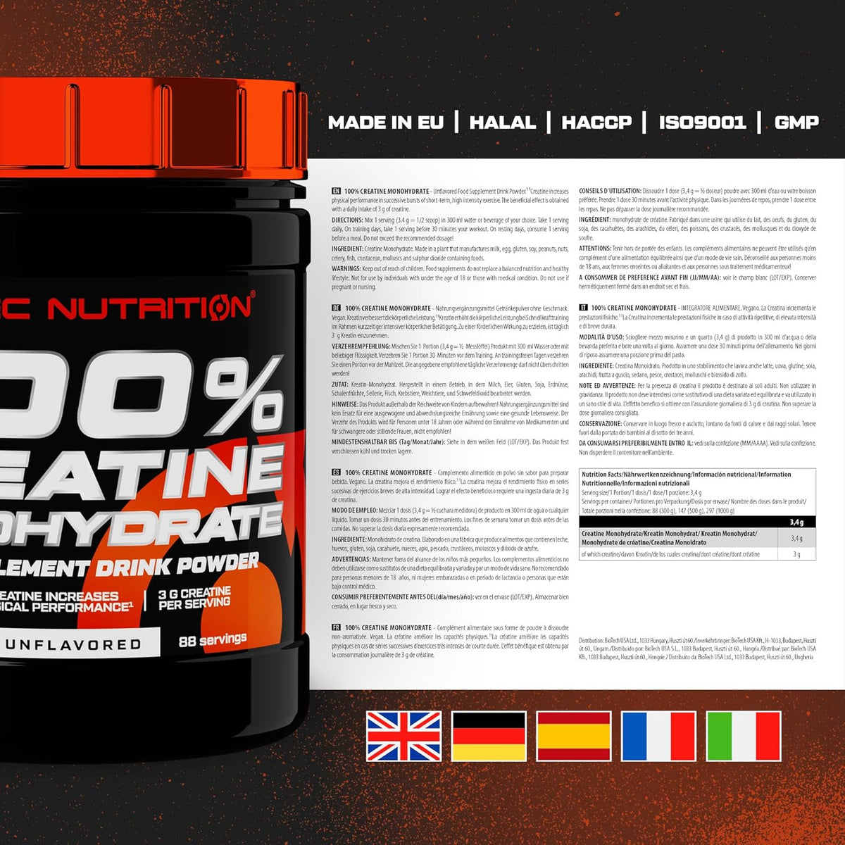 Scitec 100% Kreatinas Monohidratas 300 g.
