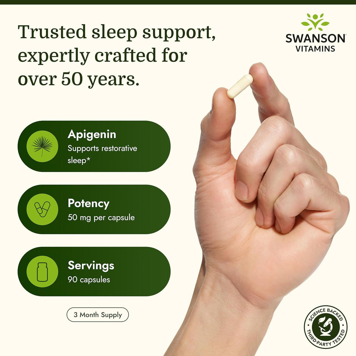 Swanson Apigeninas 50 mg – 90 kapsulių