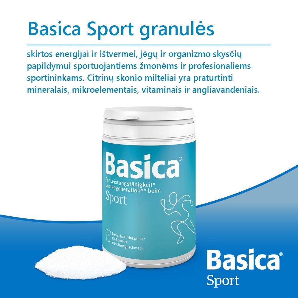 Basica® Sport milteliai gėrimui paruošti 660g milteliai baneris