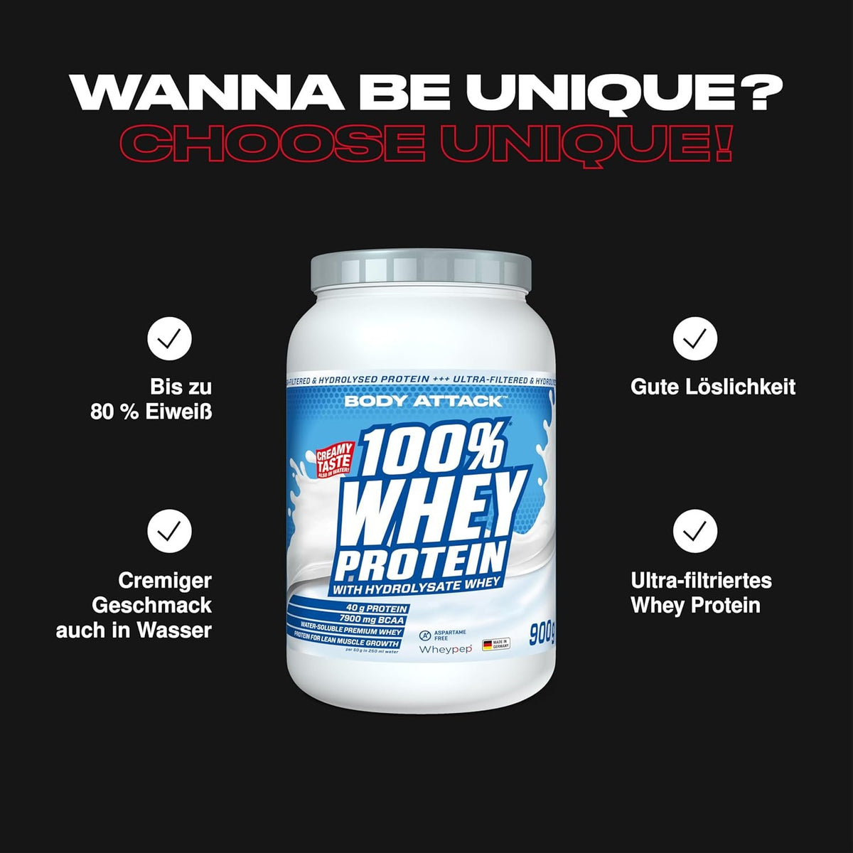 Body Attack 100% Whey Protein - 900g - Cookies Cream [rivalumai