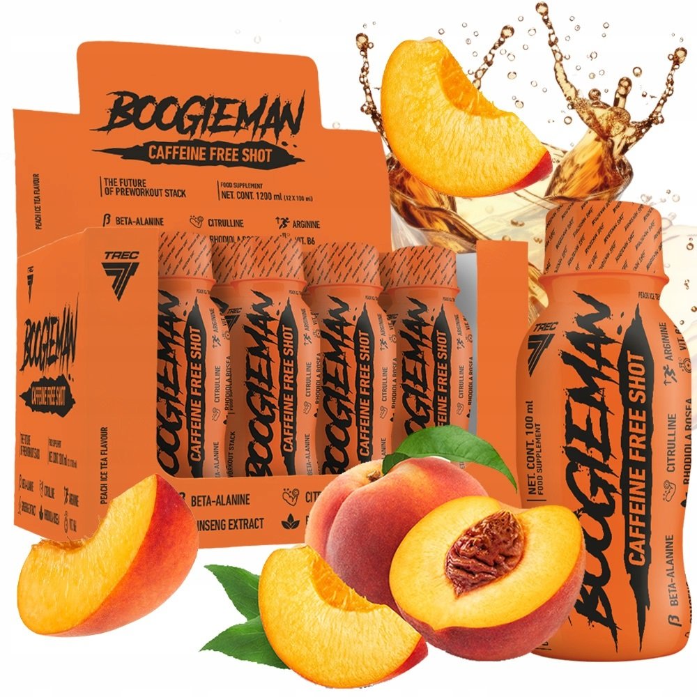BOOGIEMAN SHOT CAFFEINE FREE 100ml ICE TEA PEACH baneis