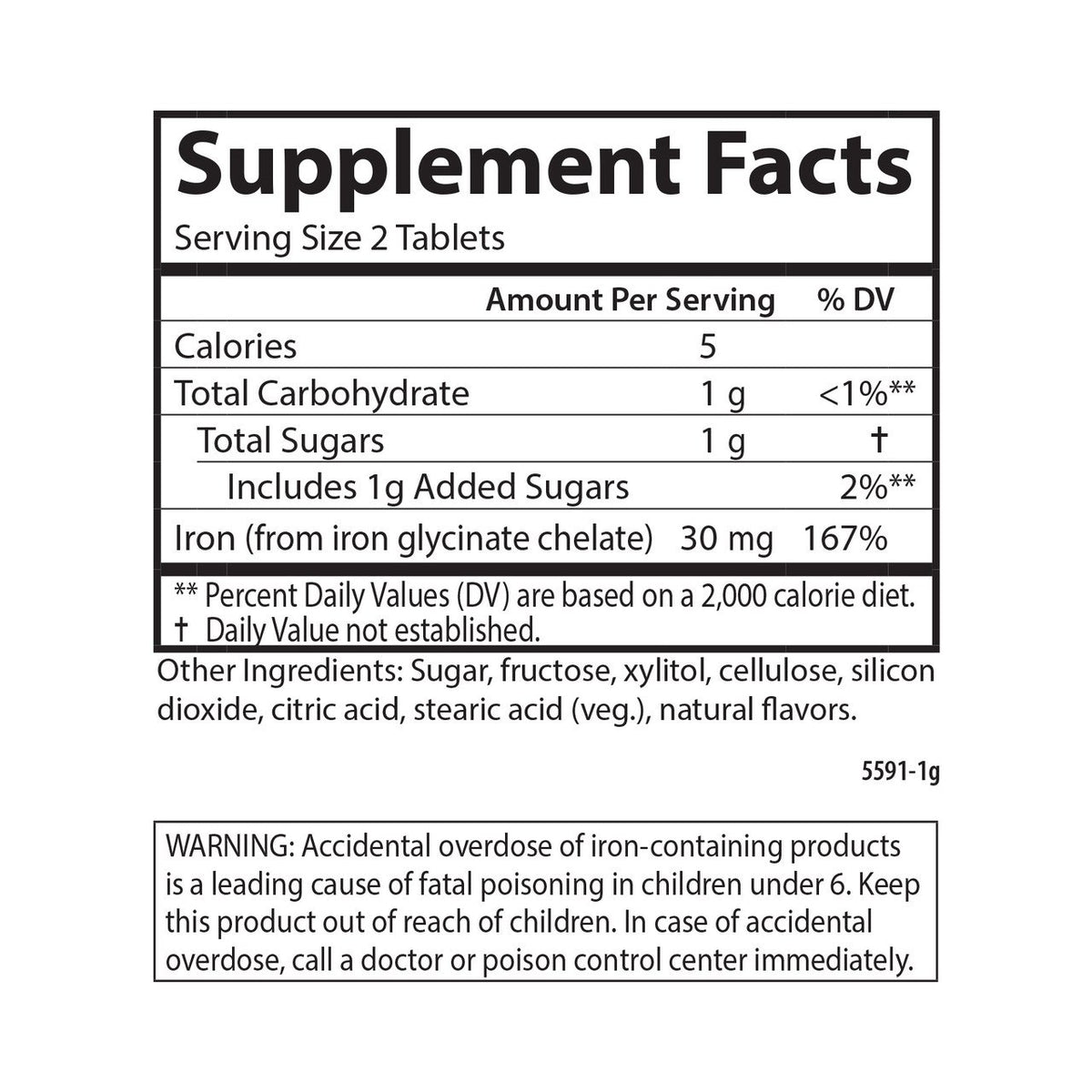 Carlson Labs Chewable Iron, 30mg Strawberry - 60 tablets lentele