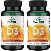 2x Swanson Vitamin D3 Highest Potency 5,000 IU (125 mcg) 250 Softgels kaina