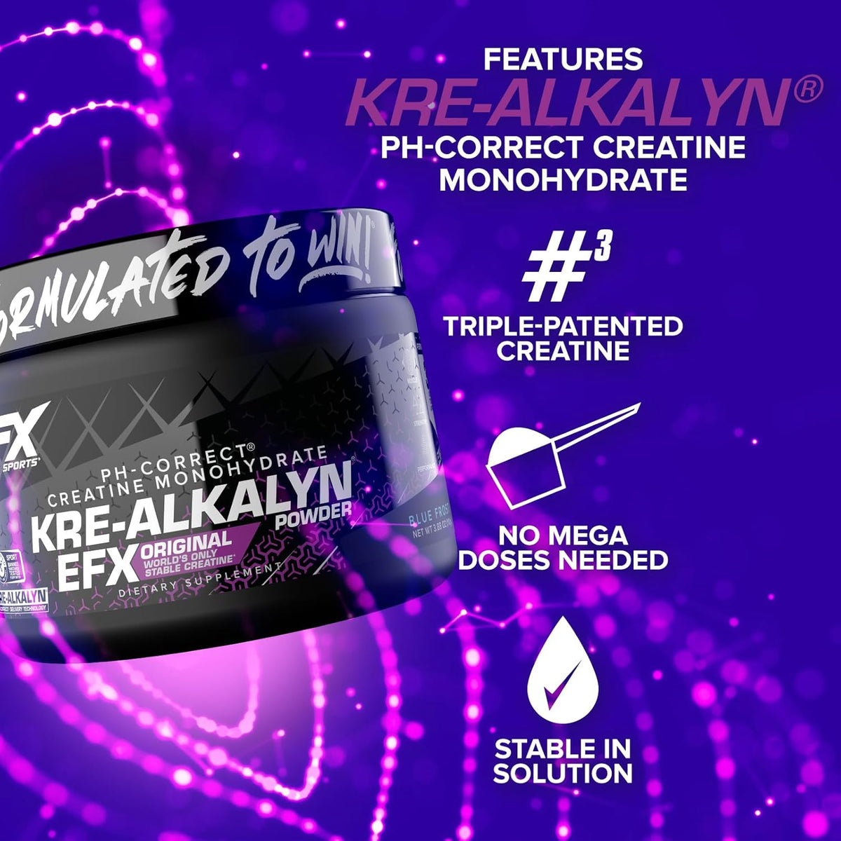 EFX Sports Kre-Alkalyn Powder, Flavoured - 110 grams patented