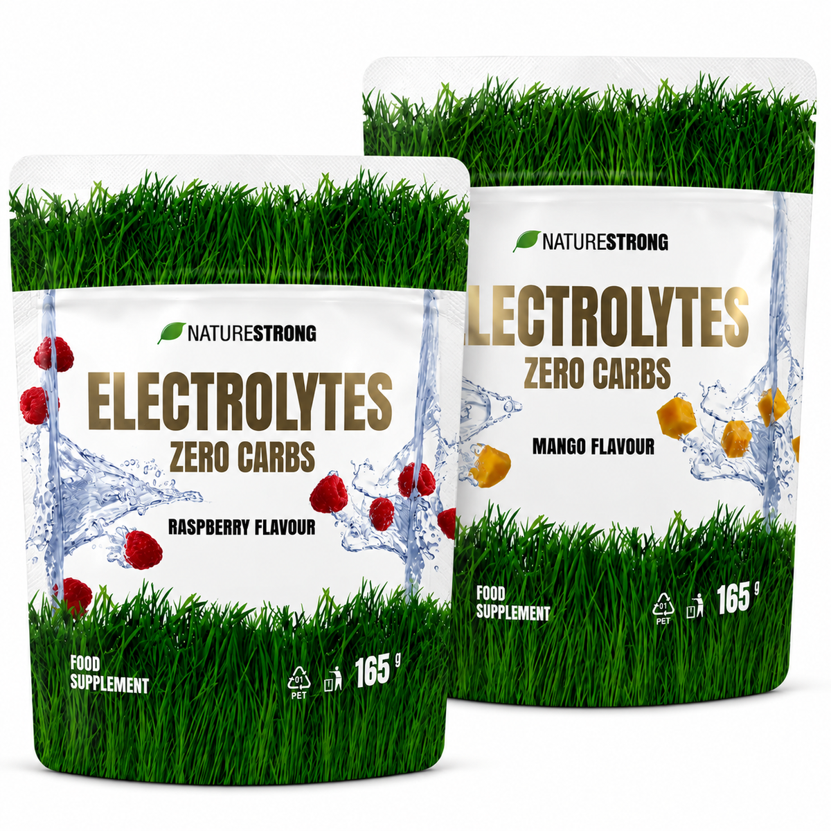 2x NatureStrong Electrolytes Zero Carbs – Mango, 30 servings Elektrolitai
