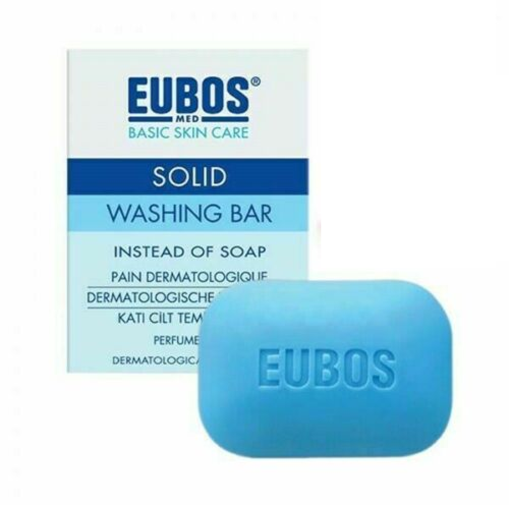 Eubos Basic Care Solid Washing bar kietas prausiklis 125g blue kaina