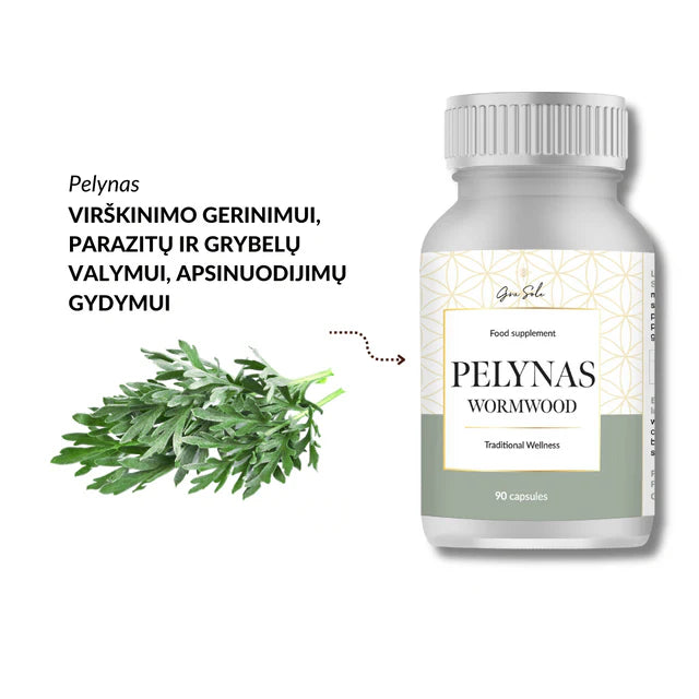 GraSole Pelynas Wormwood 90 caps paskirtis