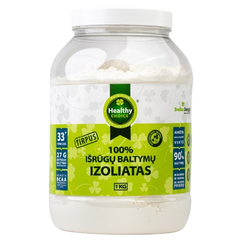 Healthy Choice Išrūgų baltymų izoliatas 1kg kaina