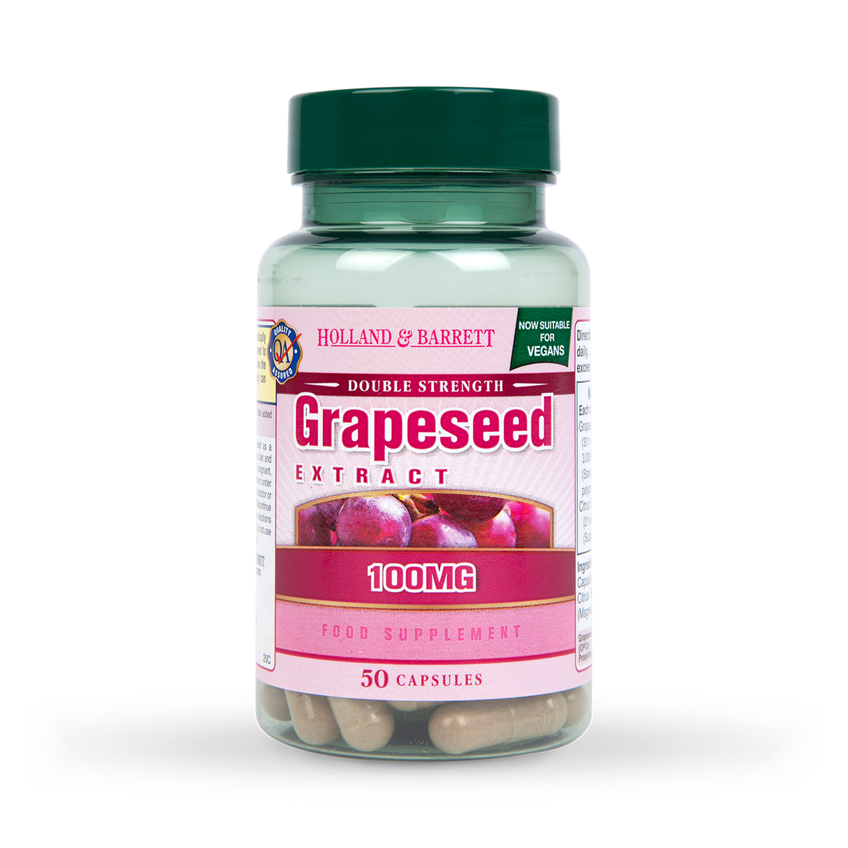 Holland & Barrett Double Strength Grapeseed Extract 100mg 50caps kaina