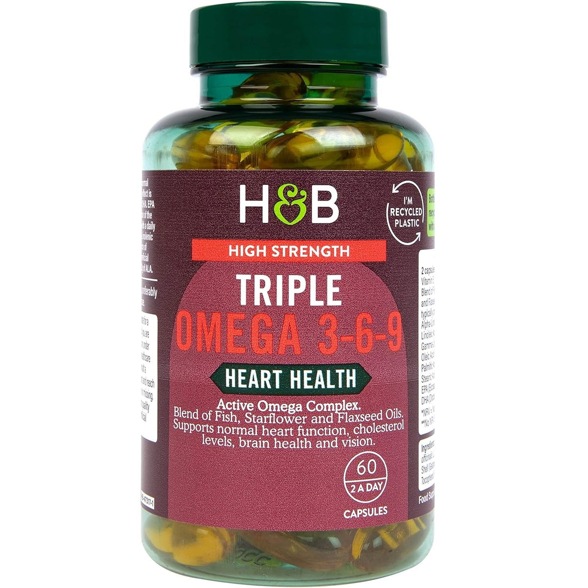 Holland & Barrett High Strength Triple Omega 3-6-9 - 60 caps kaina