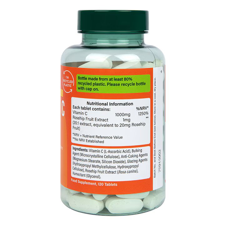 Holland & Barrett High Strength Vitamin C Immunity, 1000mg - 120 vegan tabs sudetis