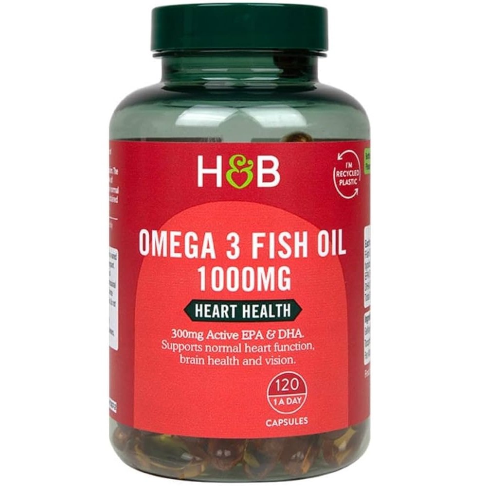 Holland & Barrett Omega 3 Fish Oil, 1000mg - 120 caps kaina