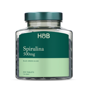 Holland & Barrett Spirulina, 500mg - 200 tablets kaina
