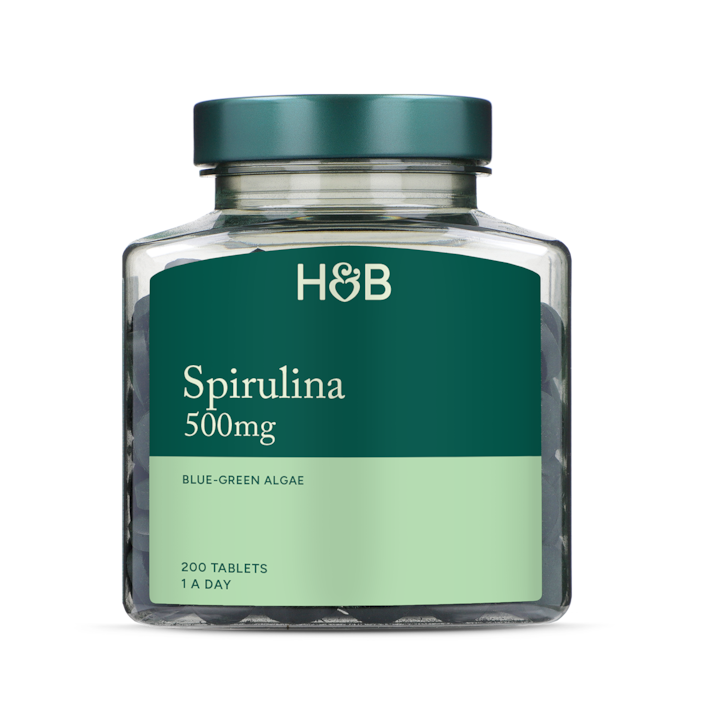 Holland & Barrett Spirulina, 500mg - 200 tablets kaina