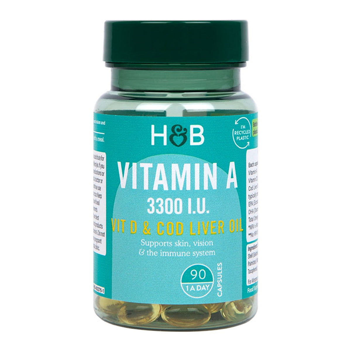 Holland & Barrett Vitamin A 3300 IU - 90 caps kaina