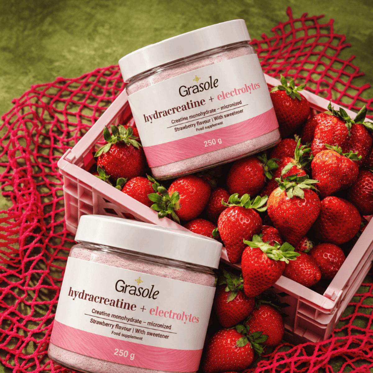 GraSole Hydracreatine + Electrolytes (strawberry flavored)