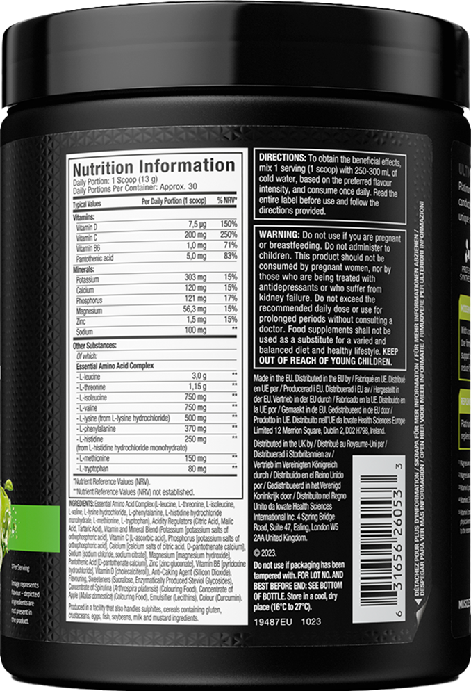 MuscleTech Platinum 100% EAA+ 399-401 grams green apple sudetis