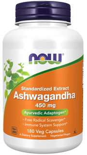 NOW Ashwagandha 450mg 180 caps kaina