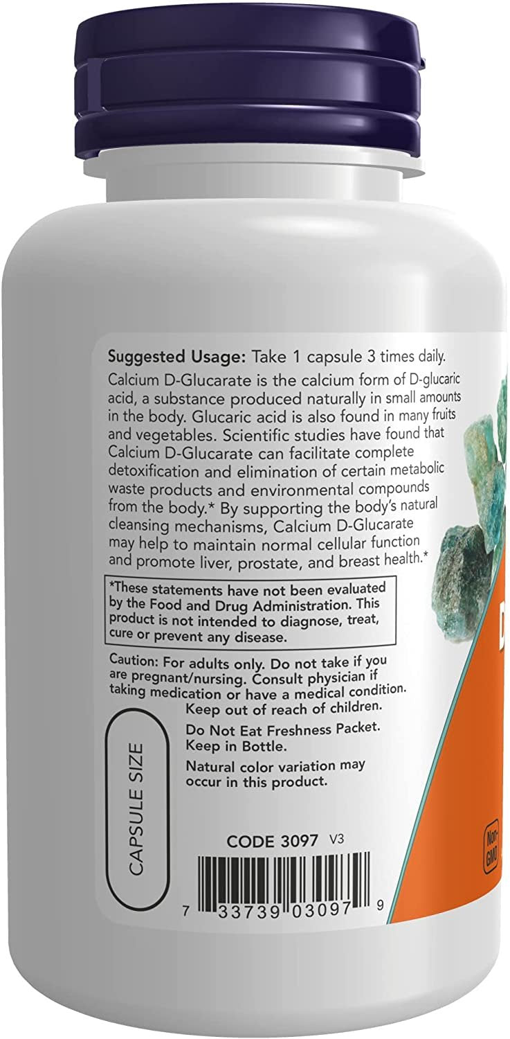 NOW Calcium D-Glucarate 500 mg Veg Capsules vartojimas