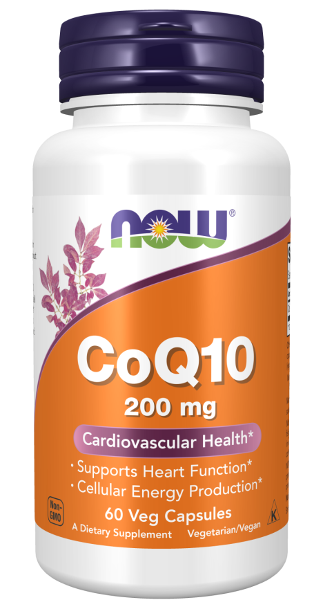 NOW CoQ10 200mg 60 Veg. Capsules kaina