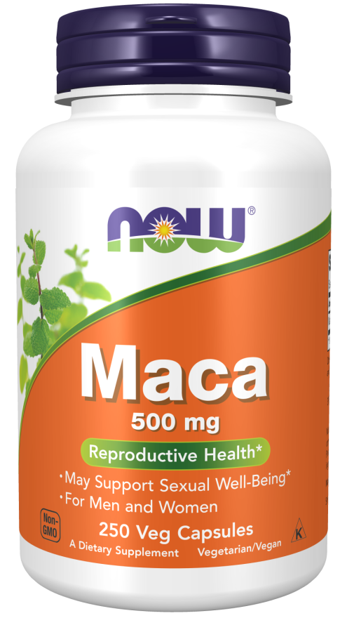 NOW Food Maca 500mg 250 Veg. Capsules kaina