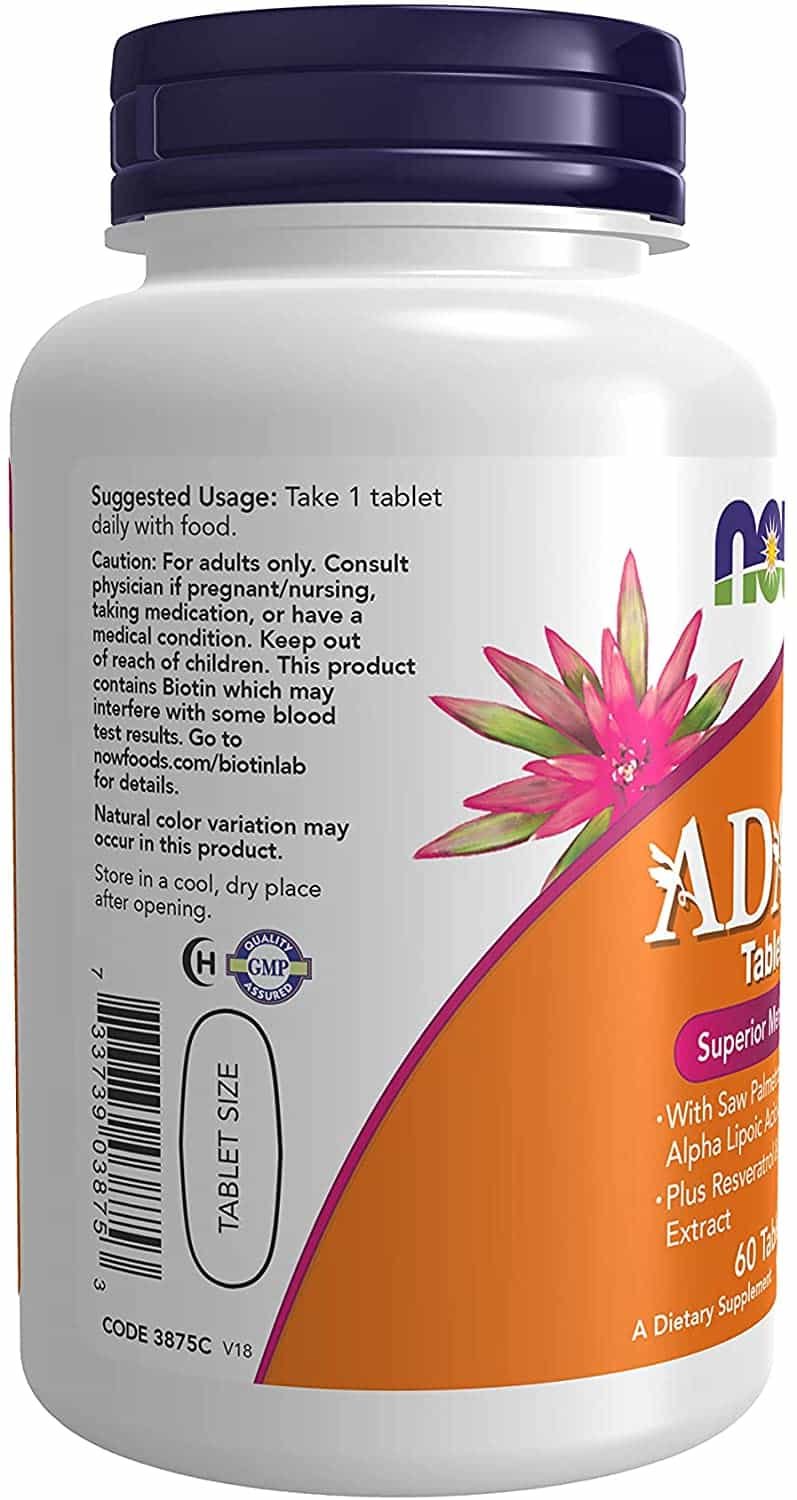 NOW FOODS ADAM Superior men's multi 60 tab etikete