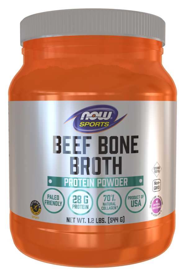 NOW Foods Bone Broth, Beef Powder - 544 grams kaina
