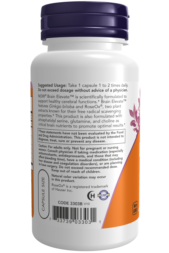 NOW foods Brain elevate vartojimas sudetis