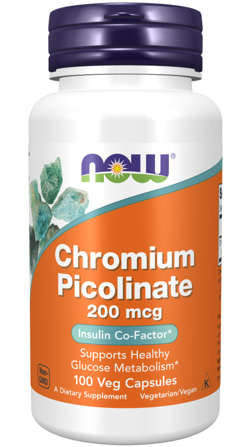 Now Foods, Chromium Picolinate 200 mcg, 100 Capsules kaina
