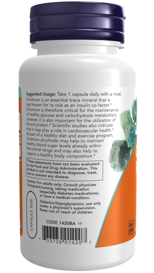 Now Foods, Chromium Picolinate 200 mcg, 100 Capsules vartojimas