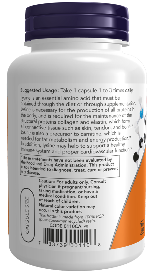 Usage of NOW Foods L-Lysine - 500mg - 100 vcaps