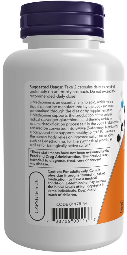 NOW Foods L-Methionine 500mg 100caps vartojimas