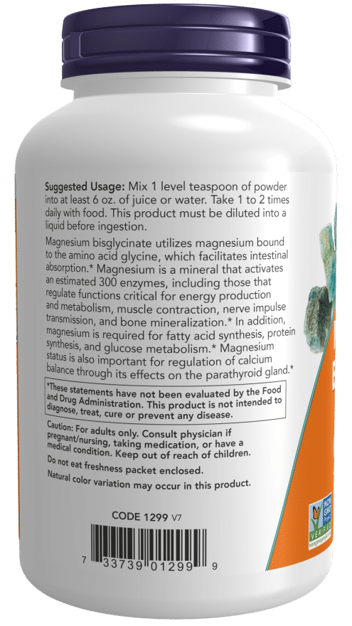 Now foods Magnesium Bisglycinate Powder - 227g vartojimas